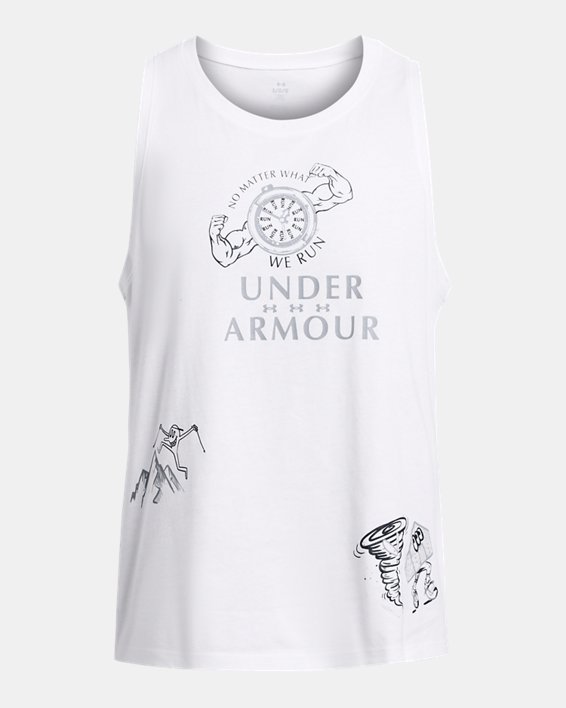 Camiseta sin mangas UA Launch para hombre, White, pdpMainDesktop image number 2